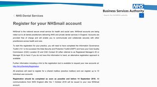 Register for your NHSmail account | NHSBSA
