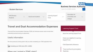 Travel and Dual Accommodation Expenses | NHSBSA