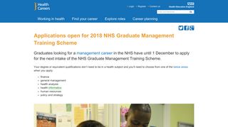 Applications open for 2018 NHS Graduate Management Training ...