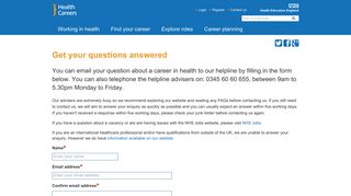 Get your questions answered | Health Careers - NHS Health Careers