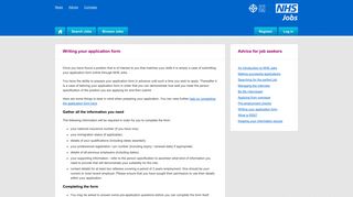 NHS Jobs - Writing your Application Form