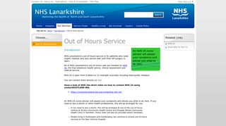 Out of Hours Service - NHS Lanarkshire