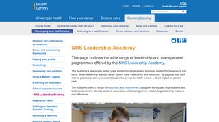 NHS Leadership Academy | Health Careers