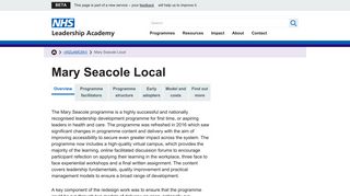Mary Seacole Local - NHS Leadership Academy