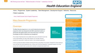 The Mary Seacole Programme - East of England Leadership Academy