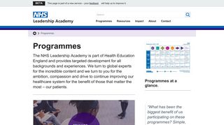 NHS Leadership Academy programme page