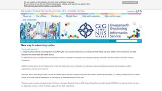 NHS Wales Informatics Service | New way to e-learning routes