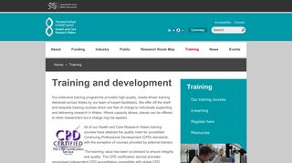 Training and development - Health and Care Research Wales