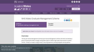 NHS Wales Graduate Management Scheme - Academi Wales