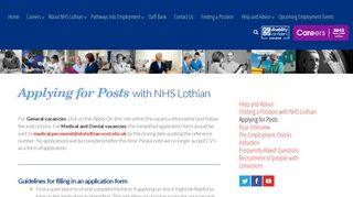 Applying for Posts with NHS Lothian - NHS Lothian Careers