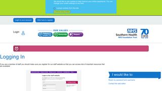 Logging in | Southern Health NHS Foundation Trust
