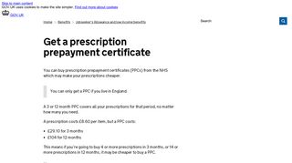 Get a prescription prepayment certificate - GOV.UK