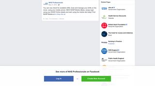 You can now check for available shifts,... - NHS Professionals ...