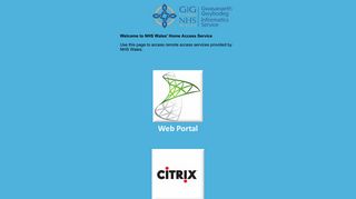 NHS Wales - Remote Access Home