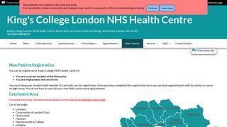 Registering Online - King's College London NHS Health Centre