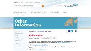 Staff IT systems - Southend University Hospital NHS Foundation Trust
