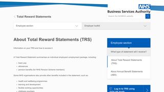 About Total Reward Statements (TRS) | NHSBSA