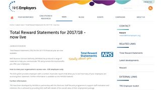 Total Rewards Statements for 201718 now live - NHS Employers