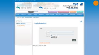 Login Required | Derby Teaching Hospitals NHS Foundation Trust