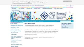 NHS Wales Informatics Service | NHS Wales email - Health in Wales