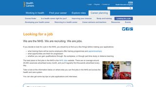 Looking for a job - NHS Health Careers