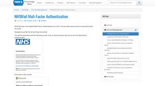 NHSMail Muli-Factor Authentication - NECS Knowledge Base