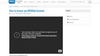How to Access you NHSMail Account - NECS Knowledge Base