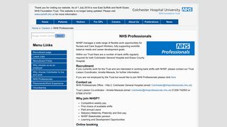 Colchester Hospital University - NHS Professionals