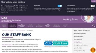 OUH Staff Bank / NHS Professionals - Working for us