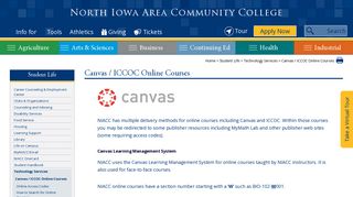 Canvas / ICCOC Online Courses - North Iowa Area ... - NIACC
