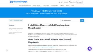 Install WordPress melalui Member Area Niagahoster | Niagahoster
