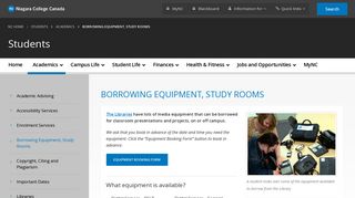 Library Equipment and Study Room Reservations | Niagara College