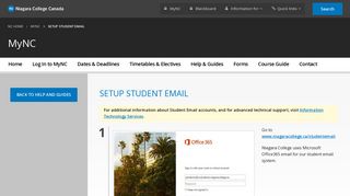 Set Up Student Email | MyNC | Niagara College