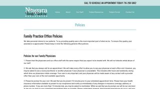 Niagara Family Medicine Associates - Niagara Falls, NY - Policies