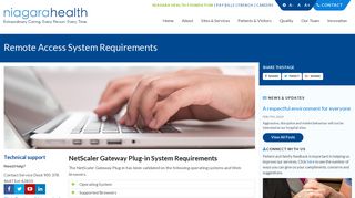 Remote Access System Requirements - Niagara Health