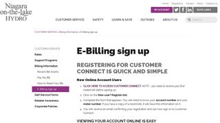 E-Billing sign up - Niagara On The Lake Hydro Inc.