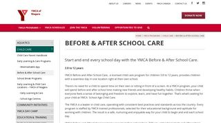 Before & After School Child Care - YMCA of Niagara