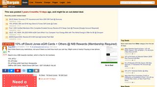 10% off David Jones eGift Cards + Others @ NIB Rewards - OzBargain