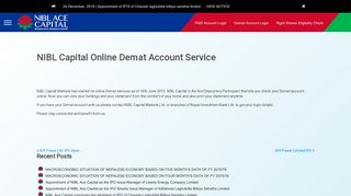 NIBL Capital Online Demat Account Service • NIBL Ace Capital Limited