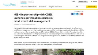 NIBM in partnership with CIBIL launches certification course in retail ...