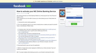 How to activate your NIC Online Banking Service | Facebook