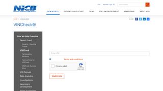 VINCheck® | National Insurance Crime Bureau - NICB