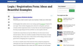 Login / Registration Form: Ideas and Beautiful Examples - Hongkiat