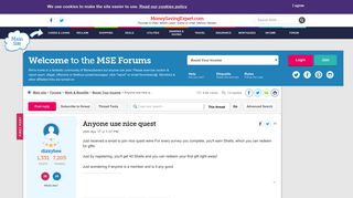 Anyone use nice quest - MoneySavingExpert.com Forums