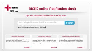 NICEIC Online Certification: Notification Check
