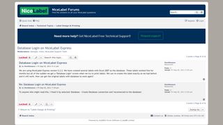 Database Login on NiceLabel Express - NiceLabel Forums