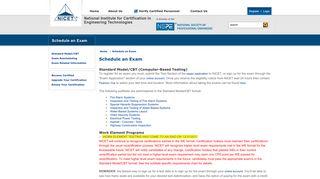 Schedule an Exam - NICET Main