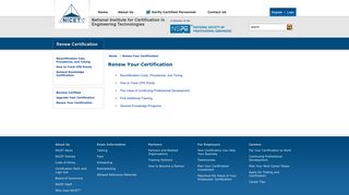 Renew Your Certification - NICET Main