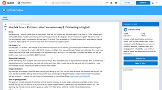 NiceTalk Tutor - $10/hour - How I earned an easy $100 chatting in ...