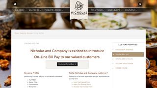 Online Bill Pay | Wholesale Food Distributor | Nicholas and Company